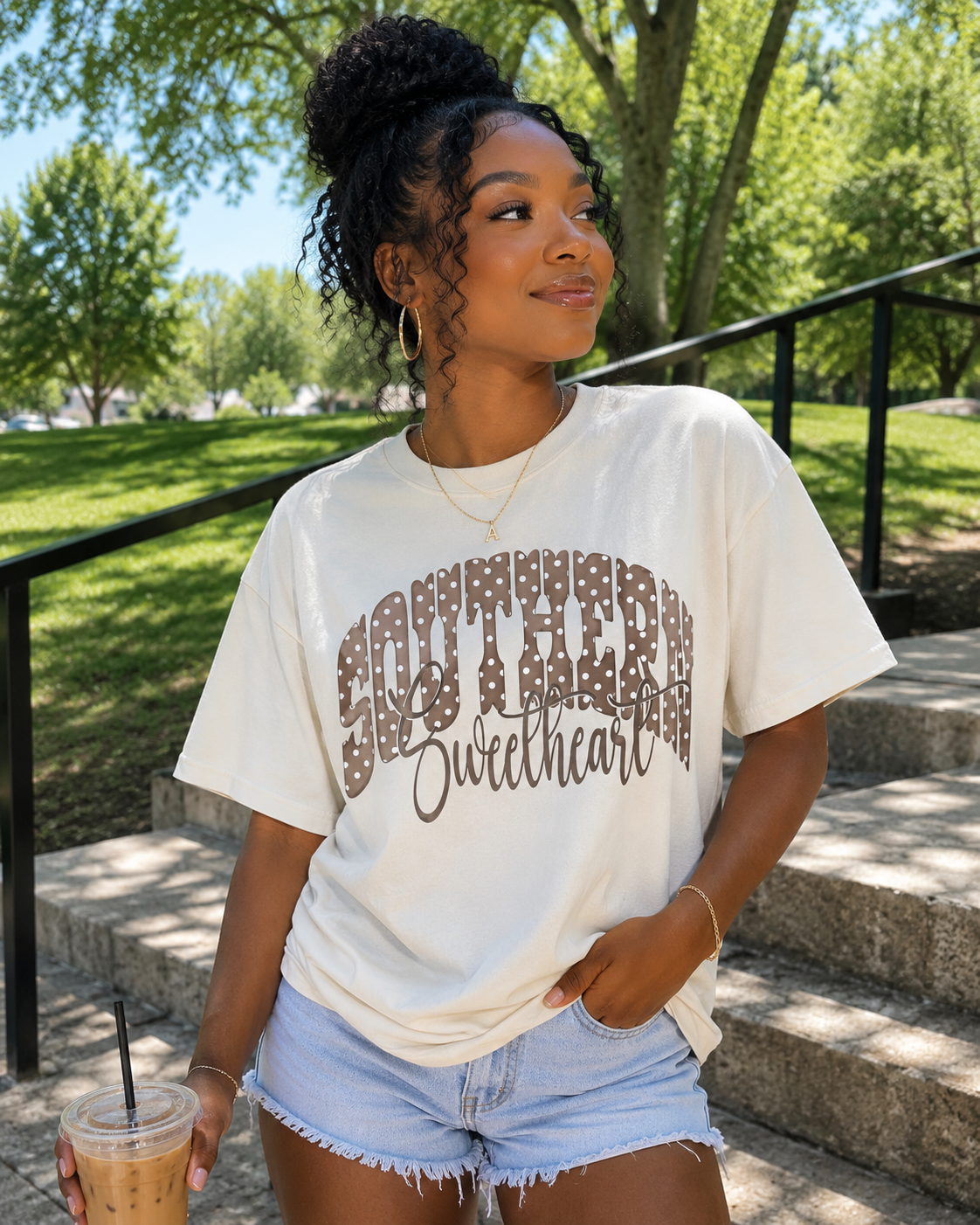 Southern Sweetheart T-Shirt — Polka Dot Retro Southern Pride Tee