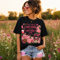 T-Shirt — "Don't Ask If I Like Kids I Already Like Mine" Floral Skull Mom Tee